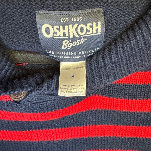 💥OshKosh B'gosh Navy and Red Striped Knit - Picture 5 of 5